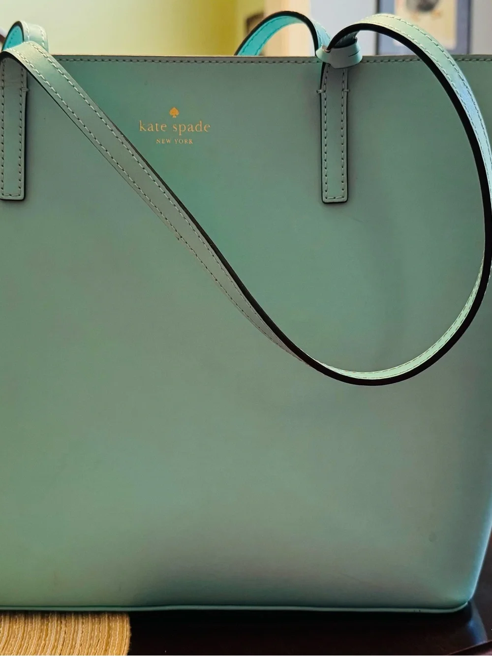 Vintage Kate Spade Havana Street Maxi Handbag in Teal Leather